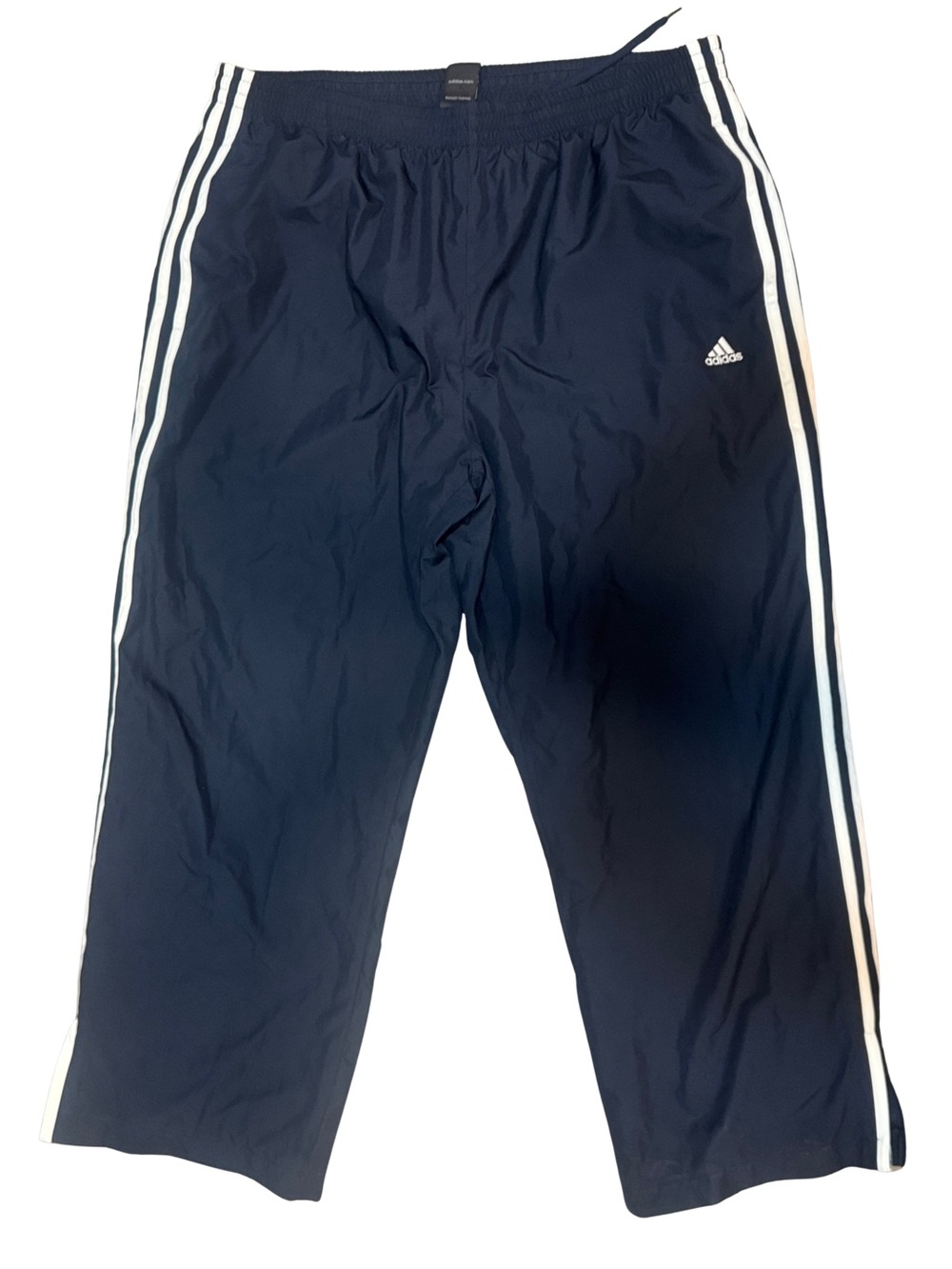 Adidas 2009 Y2K Mens Navy Track Pants with White 3-Side Stripes